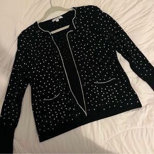 Caviar Black Polka Dot Cardigan